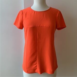 🧡 J Crew Vibrant Orange Short Sleeve Blouse - Size 0 🧡